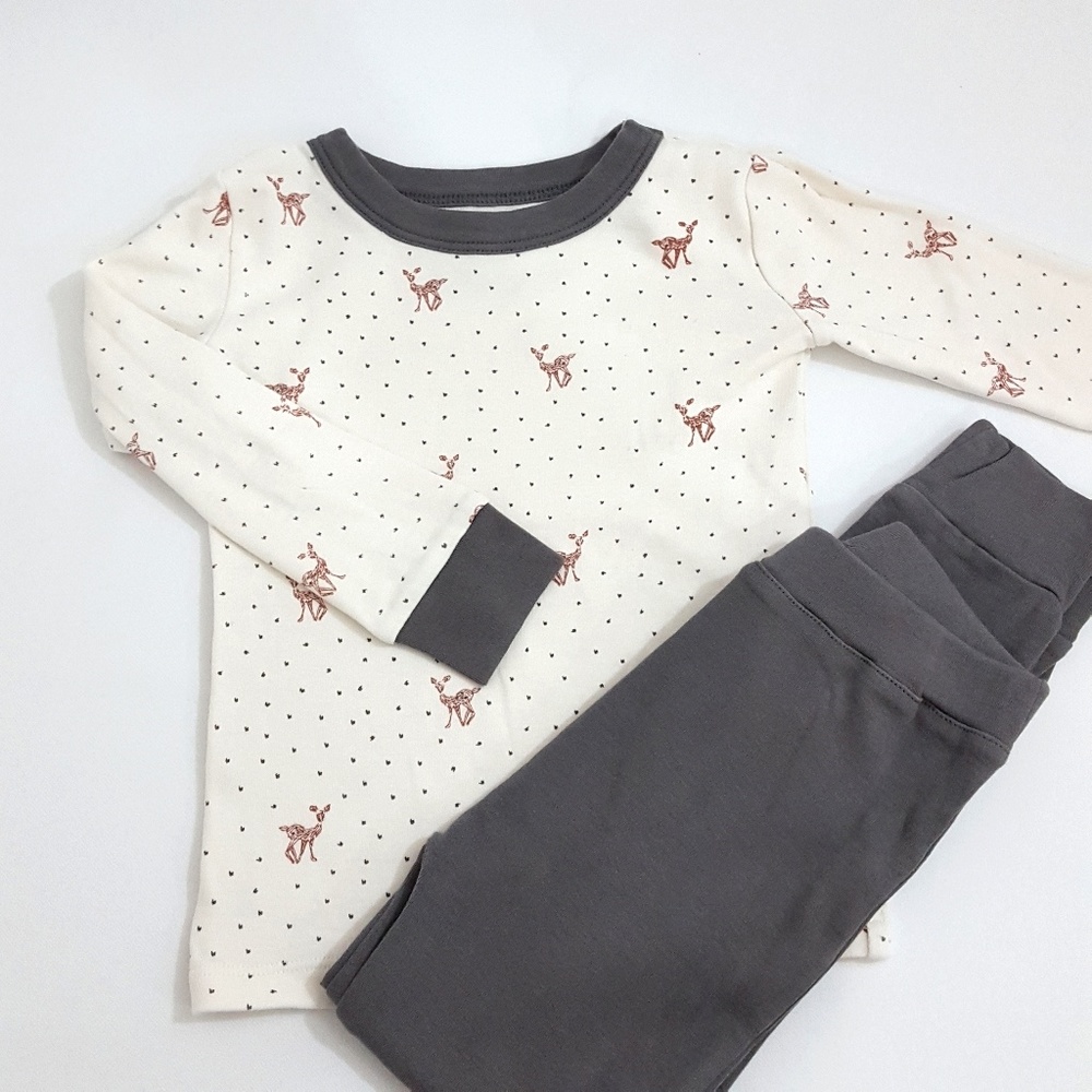 《Finn & Emma》 Girl/Boy deer print PJ's 4T